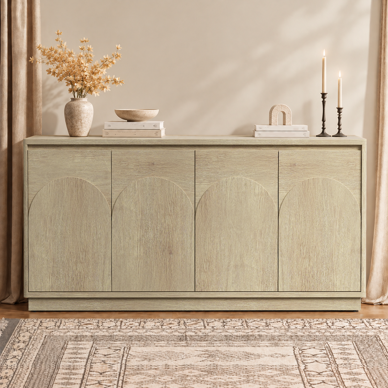 Arched 4-Door Cabinet